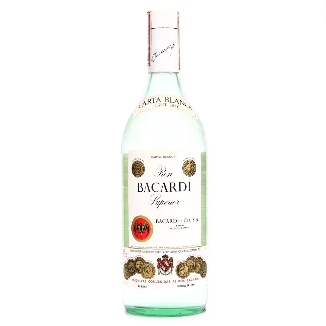 Bottle of Bacardi Carta Blanca 1970s