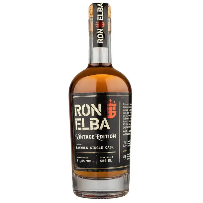 Bottle of Gentleman‘s Food Ron Elba Vintage Edition Banyul 2018