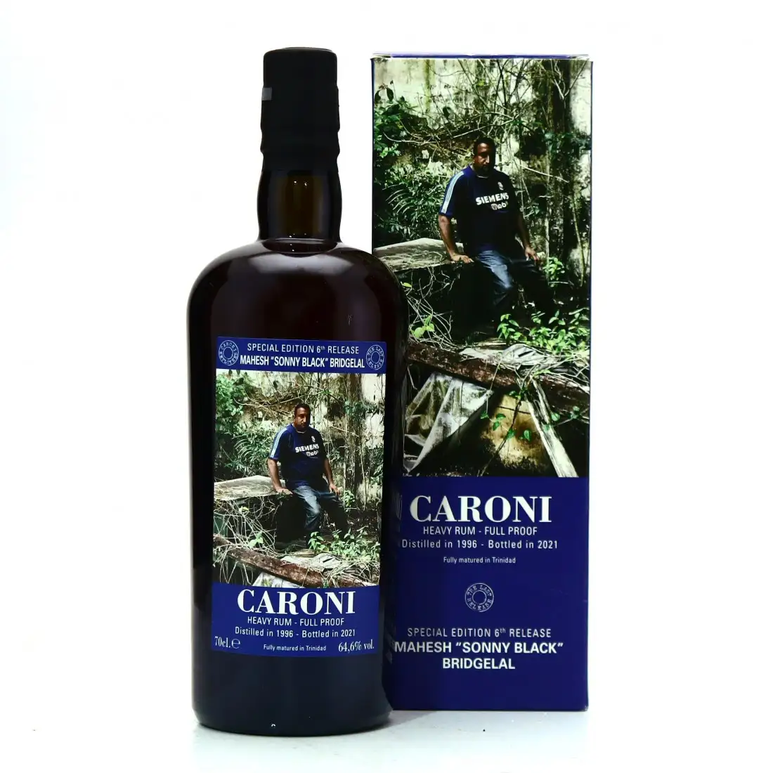 Bottle of Velier Caroni 6th Employees Mahesh “Sonny Black” Bridgelal HTR 1996