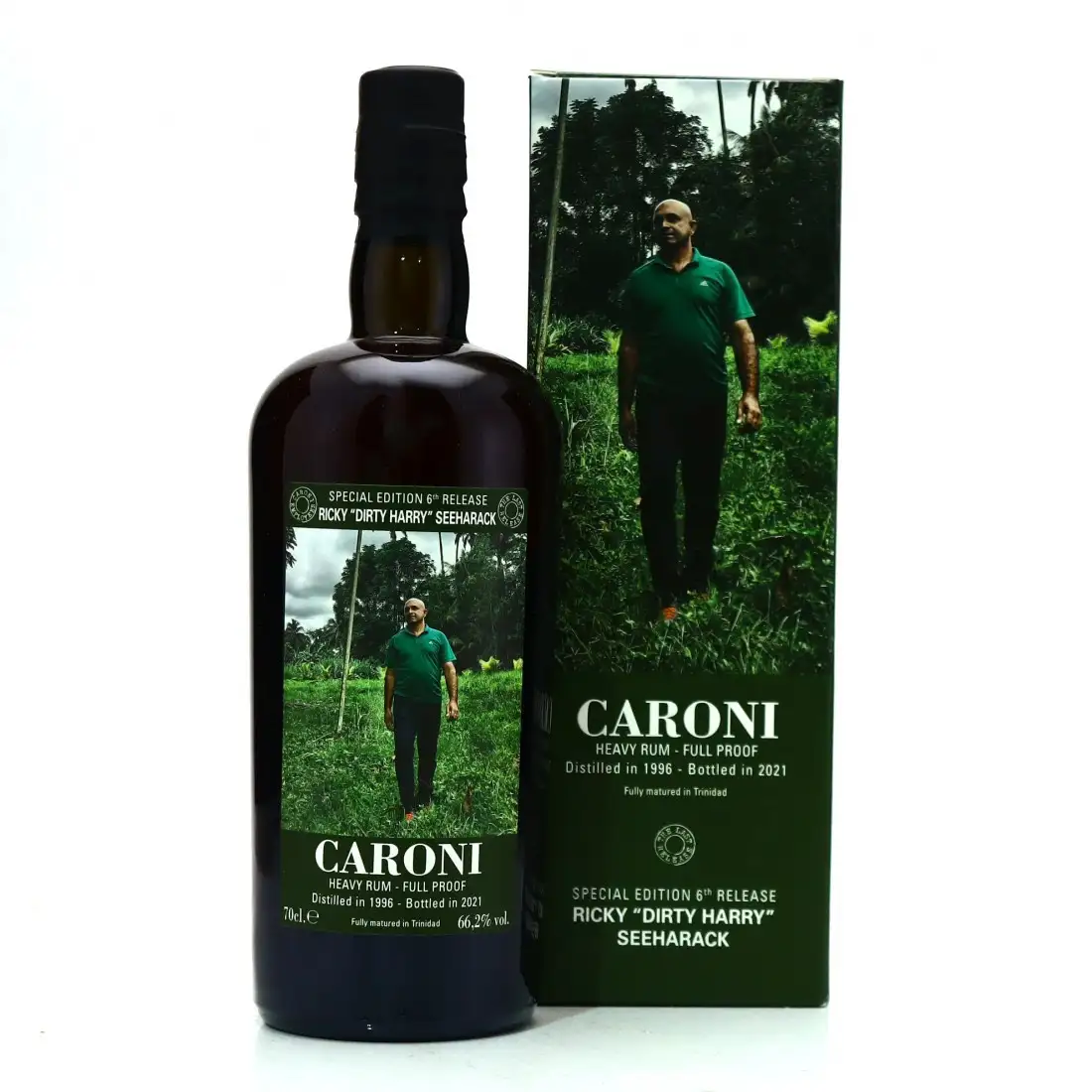 Bottle of Velier Caroni 6th Employees Ricky “Dirty Harry” Seeharack HTR 1996