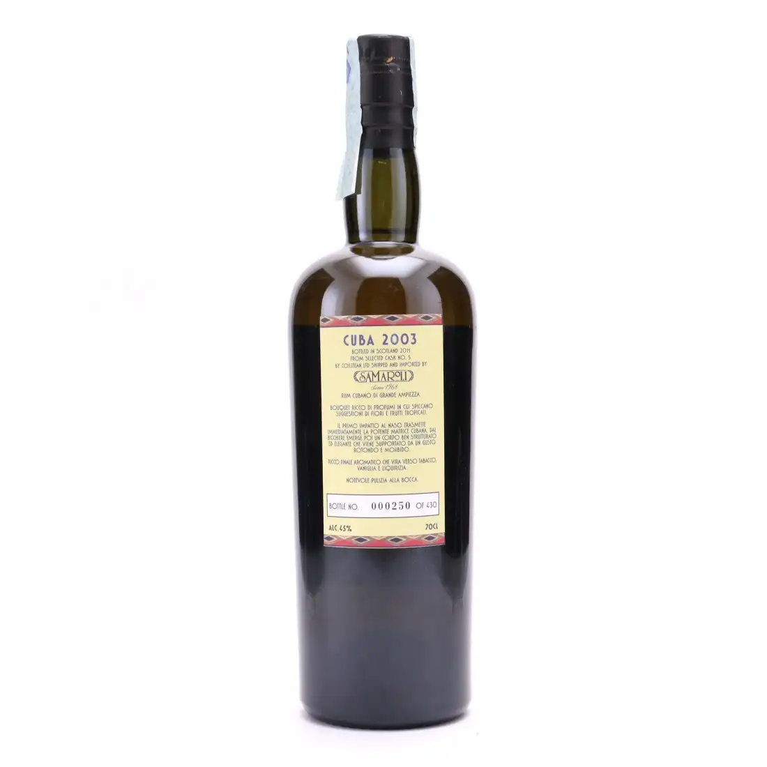 Hochauflösendes Bild von Samaroli Sancti Spiritus Cuba Rum 2003