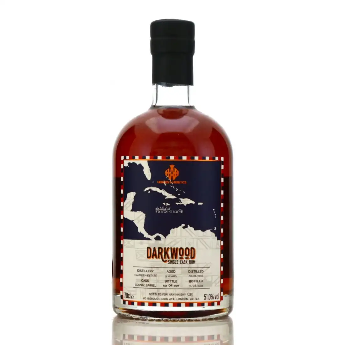Hochauflösendes Bild von Heroes & Heretics Hampden Darkwood Single Cask (Cognac Finish) 2016