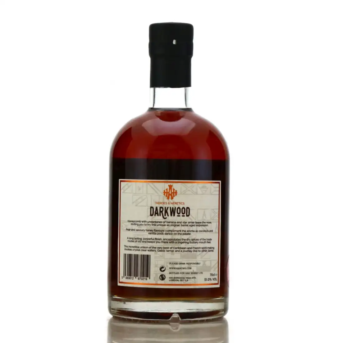 Hochauflösendes Bild von Heroes & Heretics Hampden Darkwood Single Cask (Cognac Finish) 2016