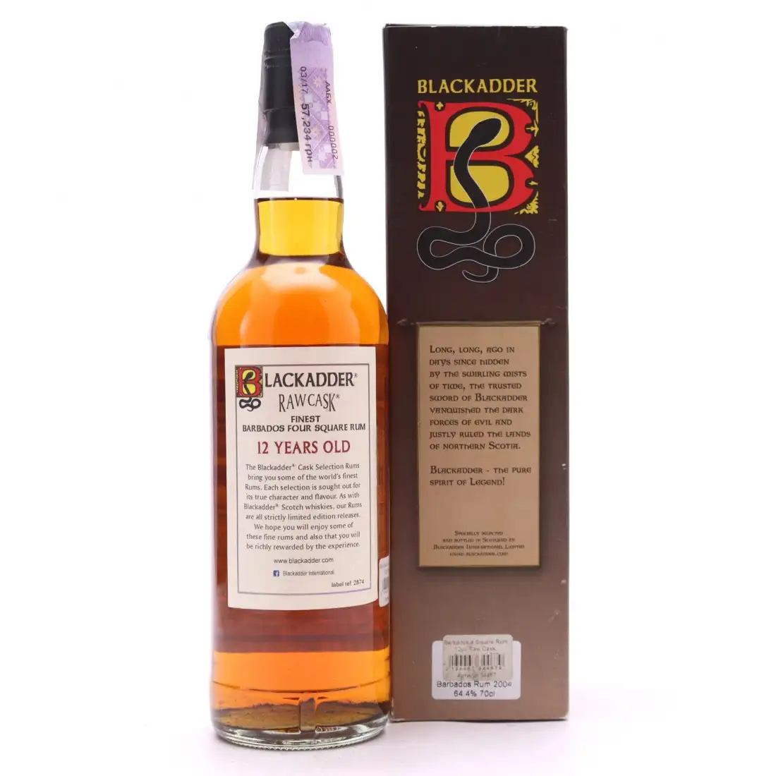 Hochauflösendes Bild von Blackadder Foursquare Raw Cask Four Square Rum 2004