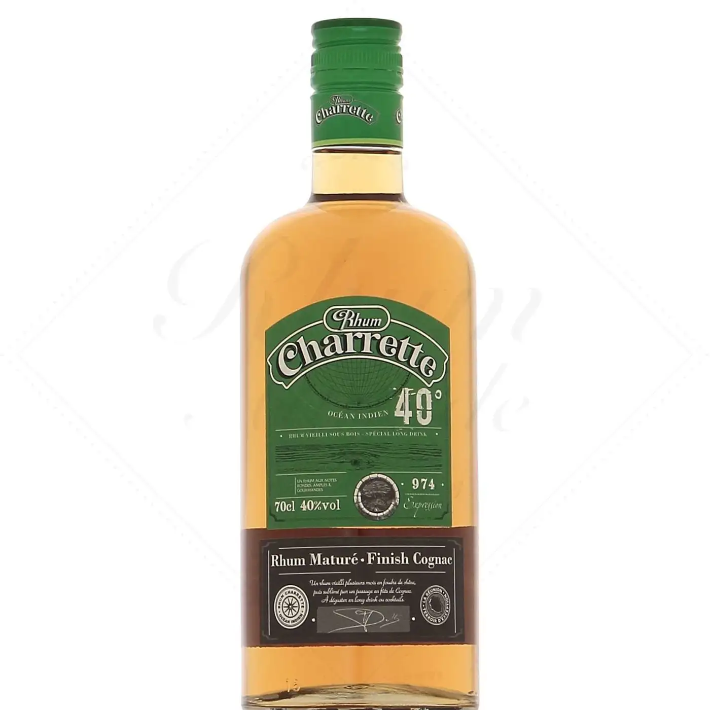 Bottle of Charrette Rhum maturé finish cognac