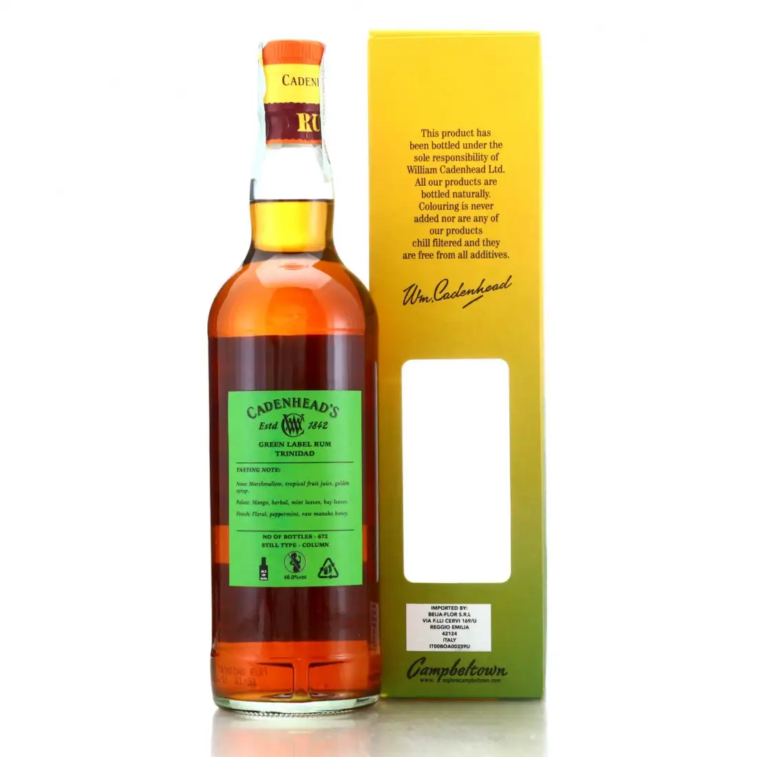 Hochauflösendes Bild von Cadenhead‘s T.D.L Green Label Trinidad Rum 2003