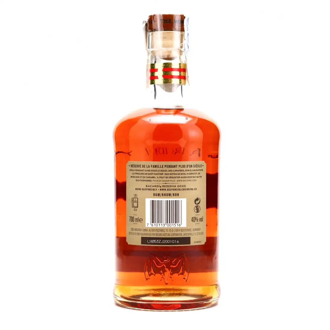 Hochauflösendes Bild von Bacardi Reserva Ocho Rare Gold Rum 2010
