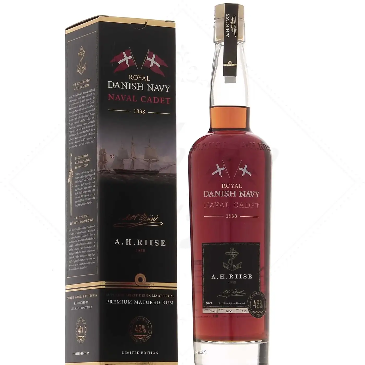 Bottle of A.H. Riise Royal Danish Navy Naval Cadet