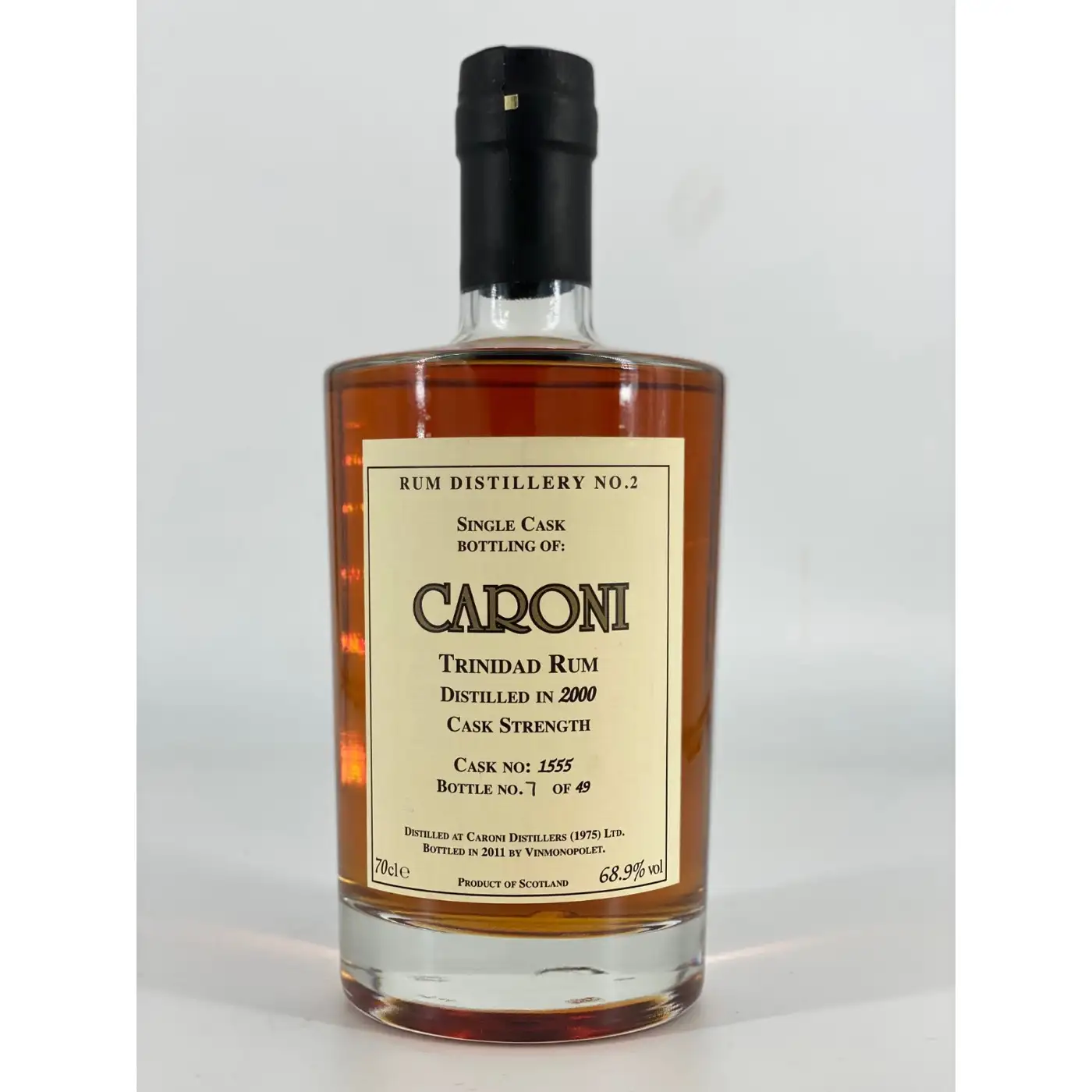 Bottle of Vinmonopolet Caroni Trinidad Rum 2000