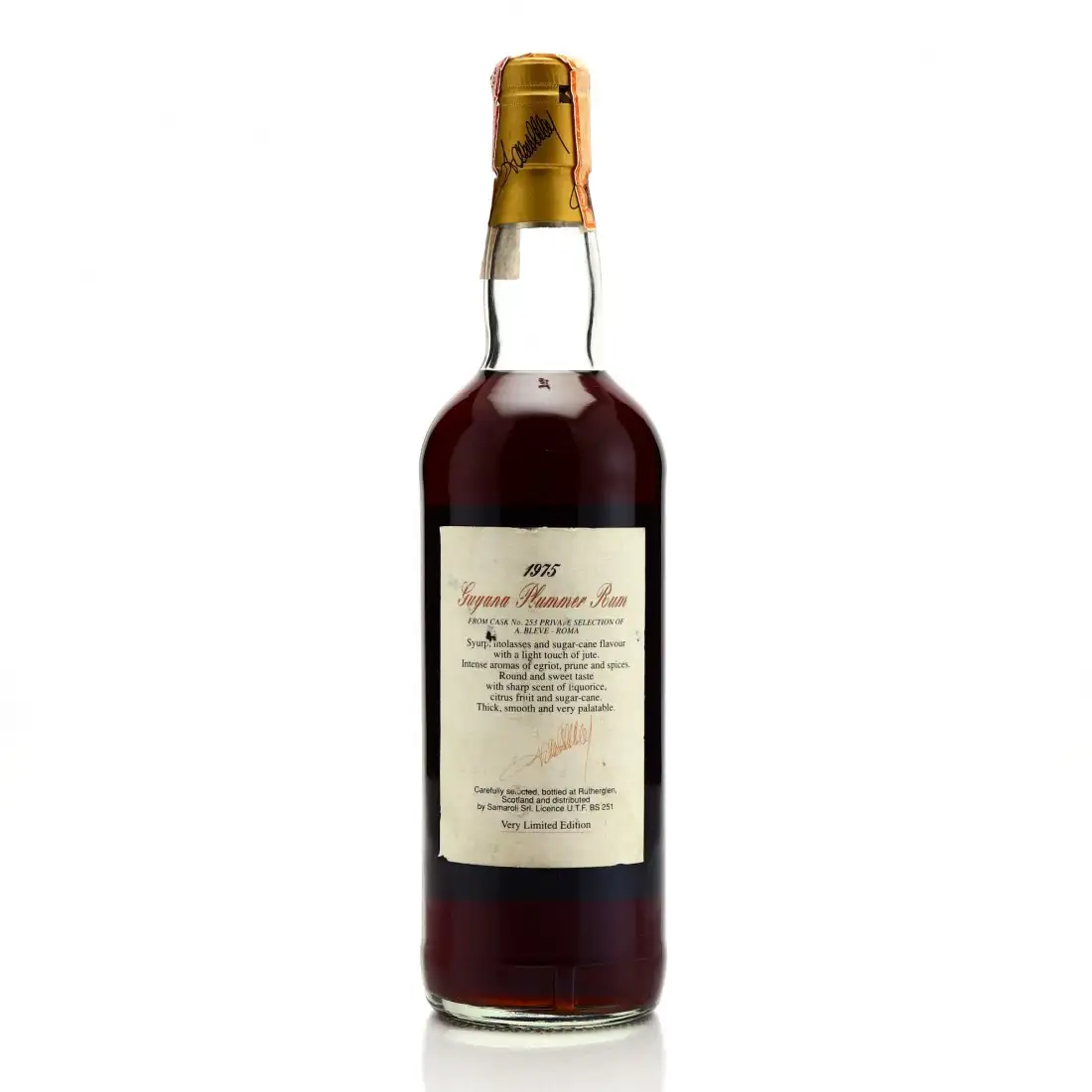 Hochauflösendes Bild von Samaroli Diamond Plummer Rum 1975