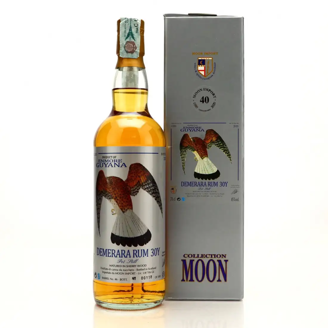 Bottle of Moon Import Enmore Demerara Rum 1990
