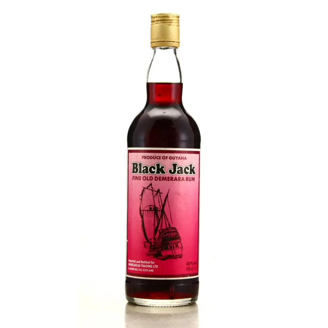 Bottle of Marblehead Trading Black Jack Old Demerara Rum 1990s