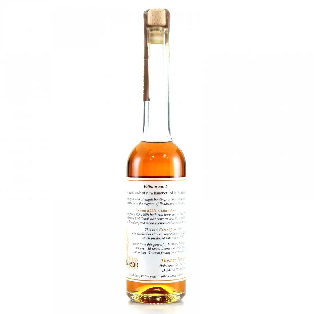 Hochauflösendes Bild von Whisky Krüger Caroni Rendsburger Bürgermeister Rum HTR 1996