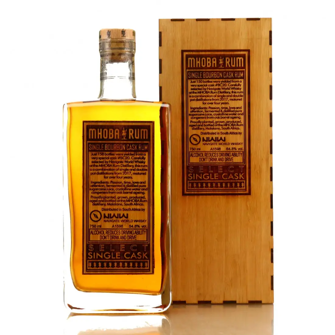 Hochauflösendes Bild von MHOBA Single Bourbon Cask Rum (Navigate World Whisky) 2017