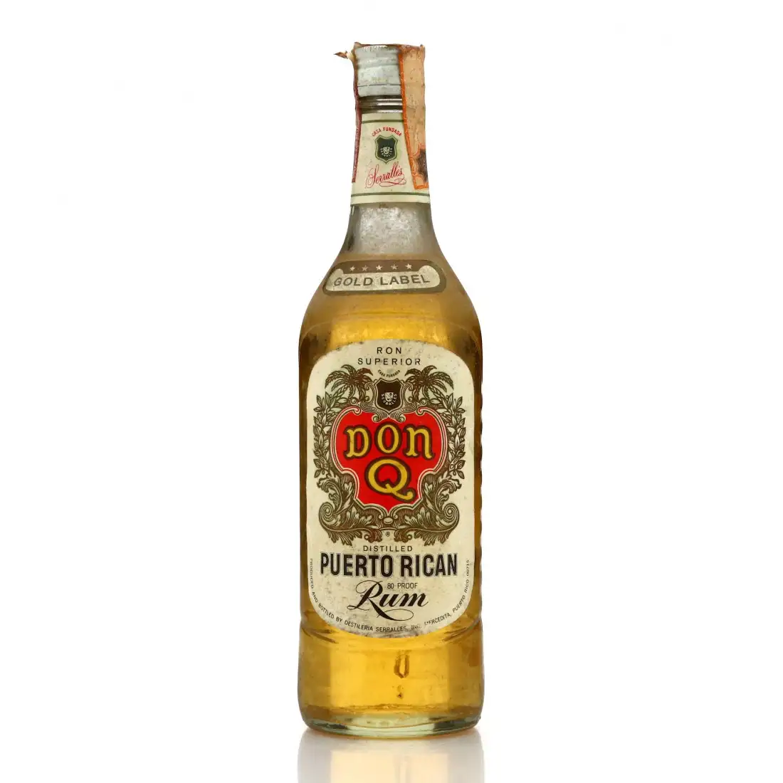 Bottle of Don Q Puerto Rican Rum Gold Label (1970s)
