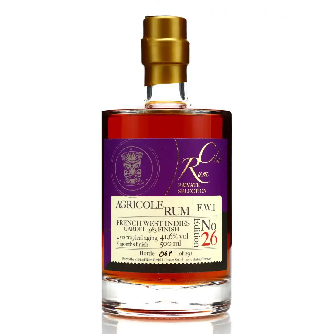 Bottle of Rumclub Private Selection Ed. 26 Agricole Rum F.W.I (Ex-Gardel Finish)