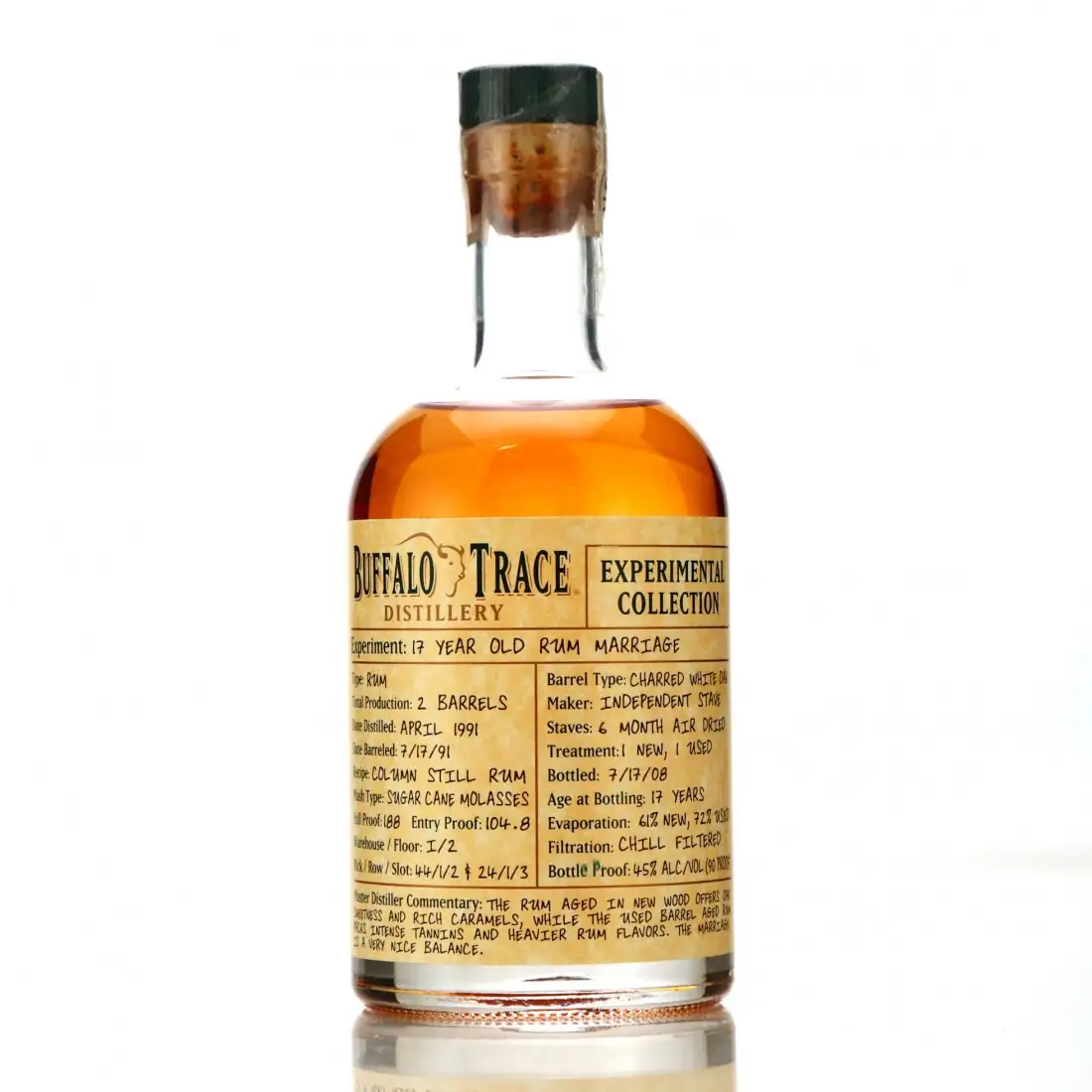 Bottle of George T. Stagg Buffalo Trace Experimental Collection (Rum Marriage) 1991
