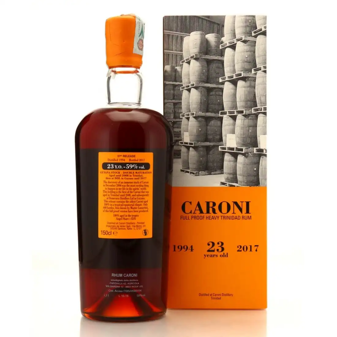 Hochauflösendes Bild von Velier Caroni 37th Release Heavy Trinidad Rum Guyana Stock (Magnum) HTR 1994