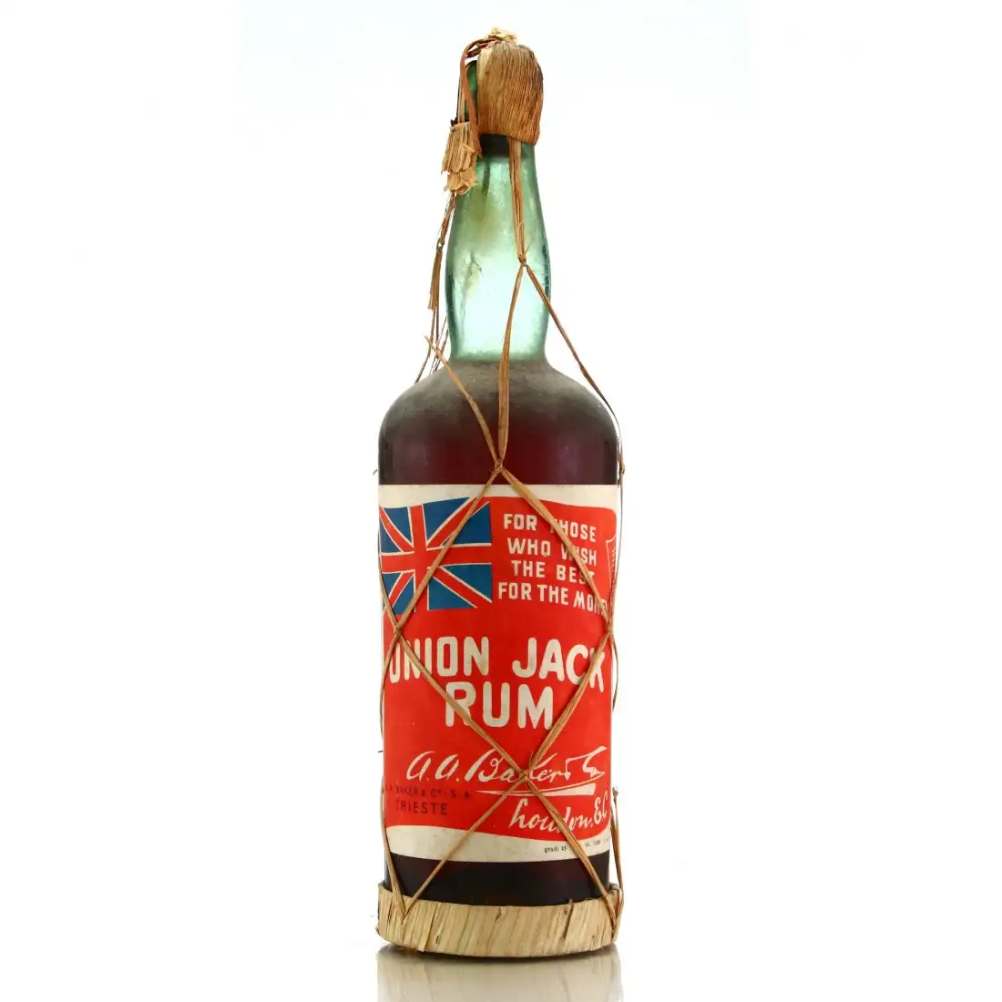Bottle of A.A. Baker & Co. S.p.A. Union Jack Rum 1940s