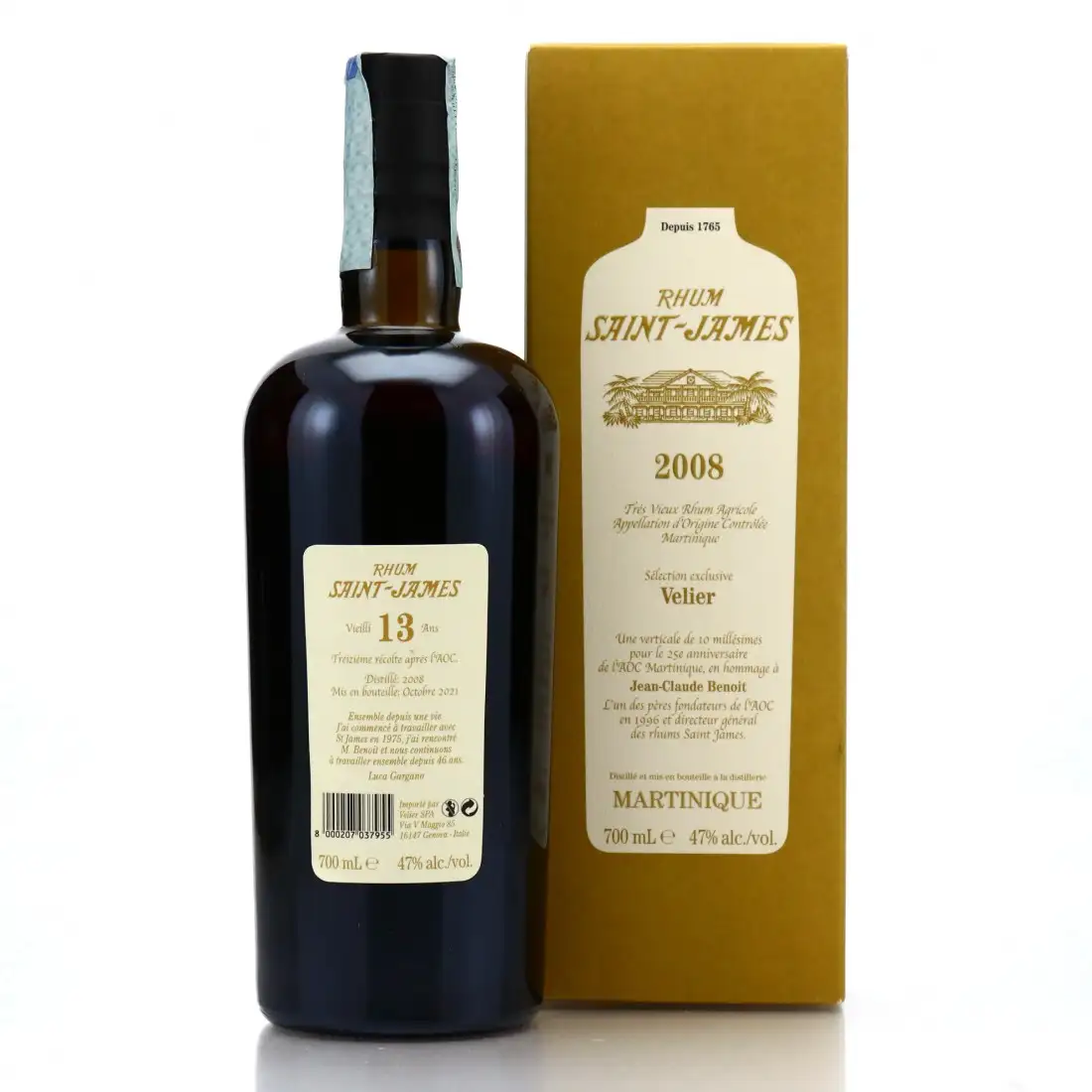 Hochauflösendes Bild von Velier Saint James Sélection exclusive Velier 2008