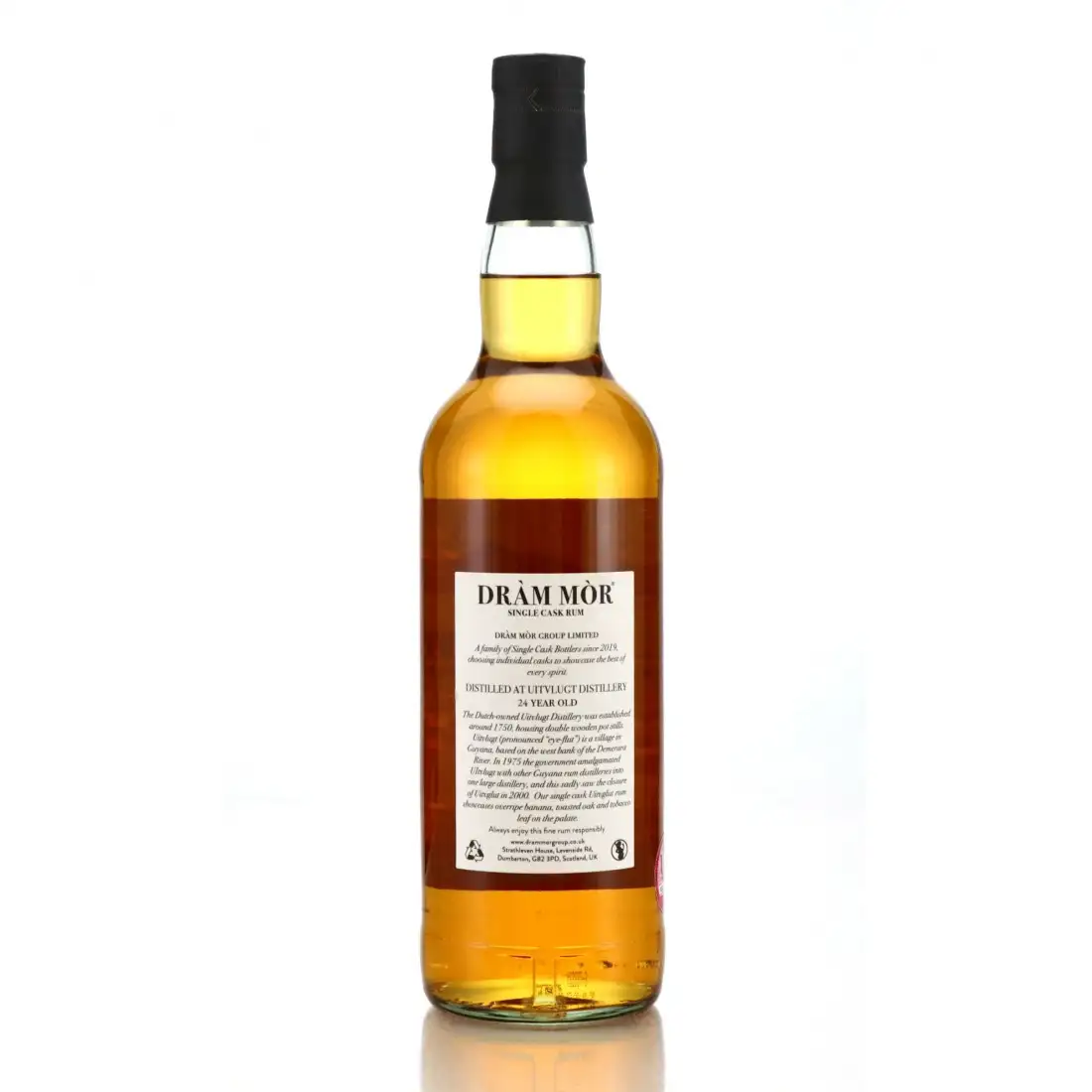 Hochauflösendes Bild von Dràm Mòr Uitvlugt (Port Mourant) Single Cask Rum MPMM 1997