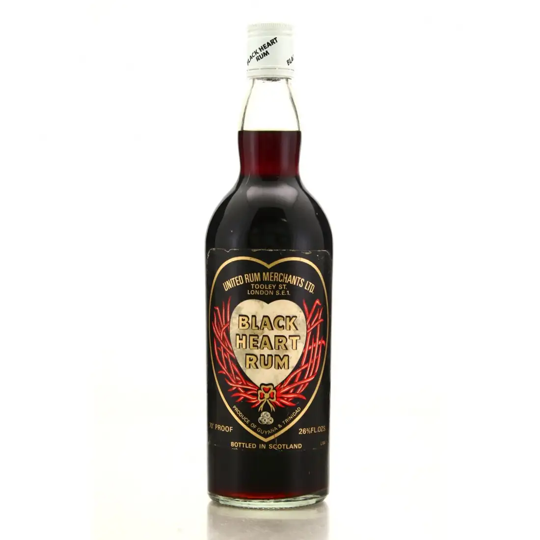 Bottle of Henry White Black Heart Rum 1960s