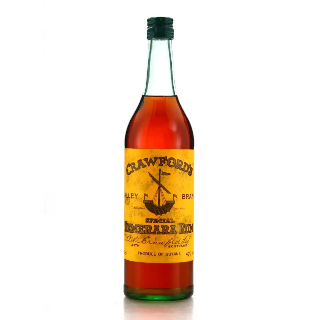 Bottle of Grawford‘s Galley Brand Special Demerara Rum 1970s