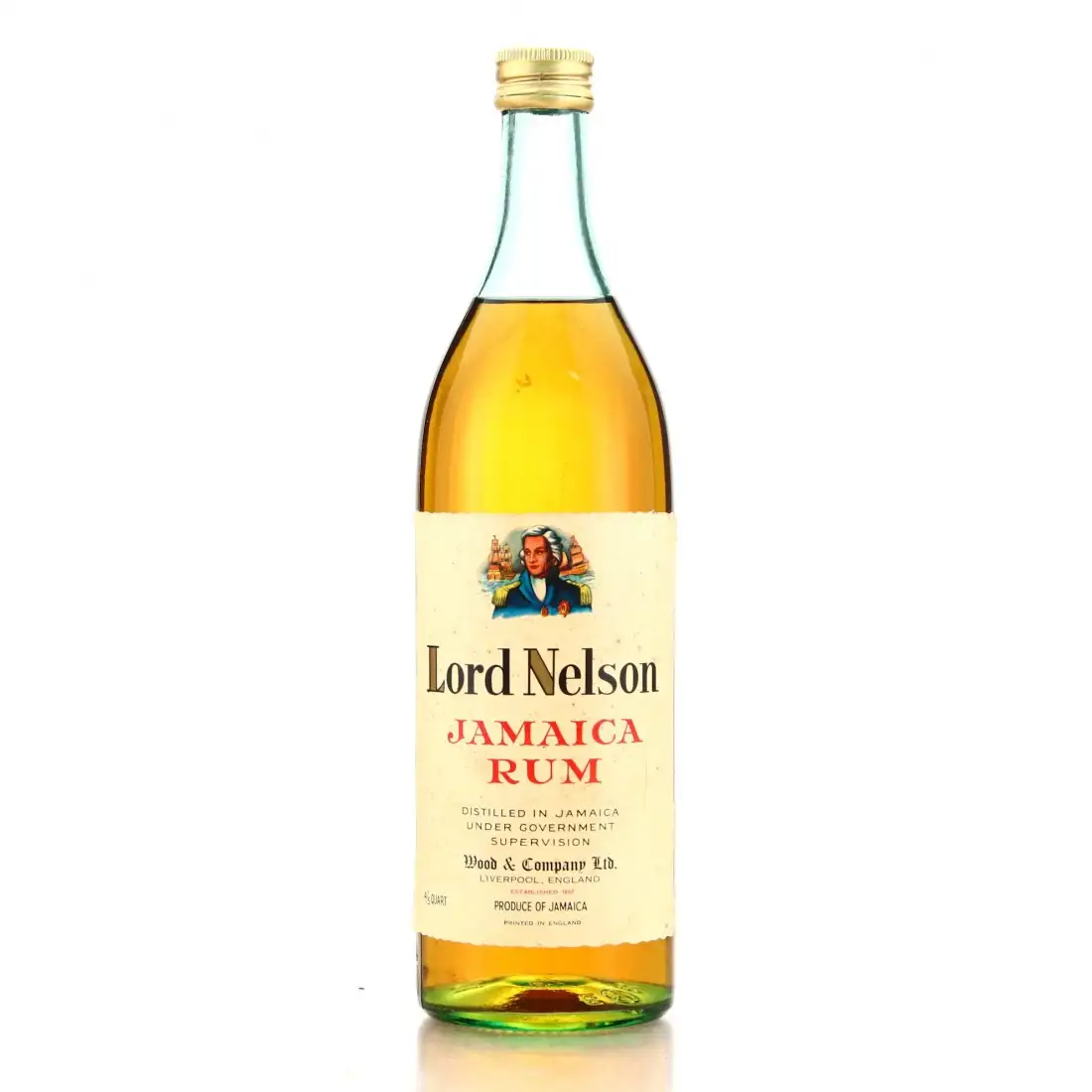 Bottle of Wood & Co Lord Nelson Jamaica Rum 1960s