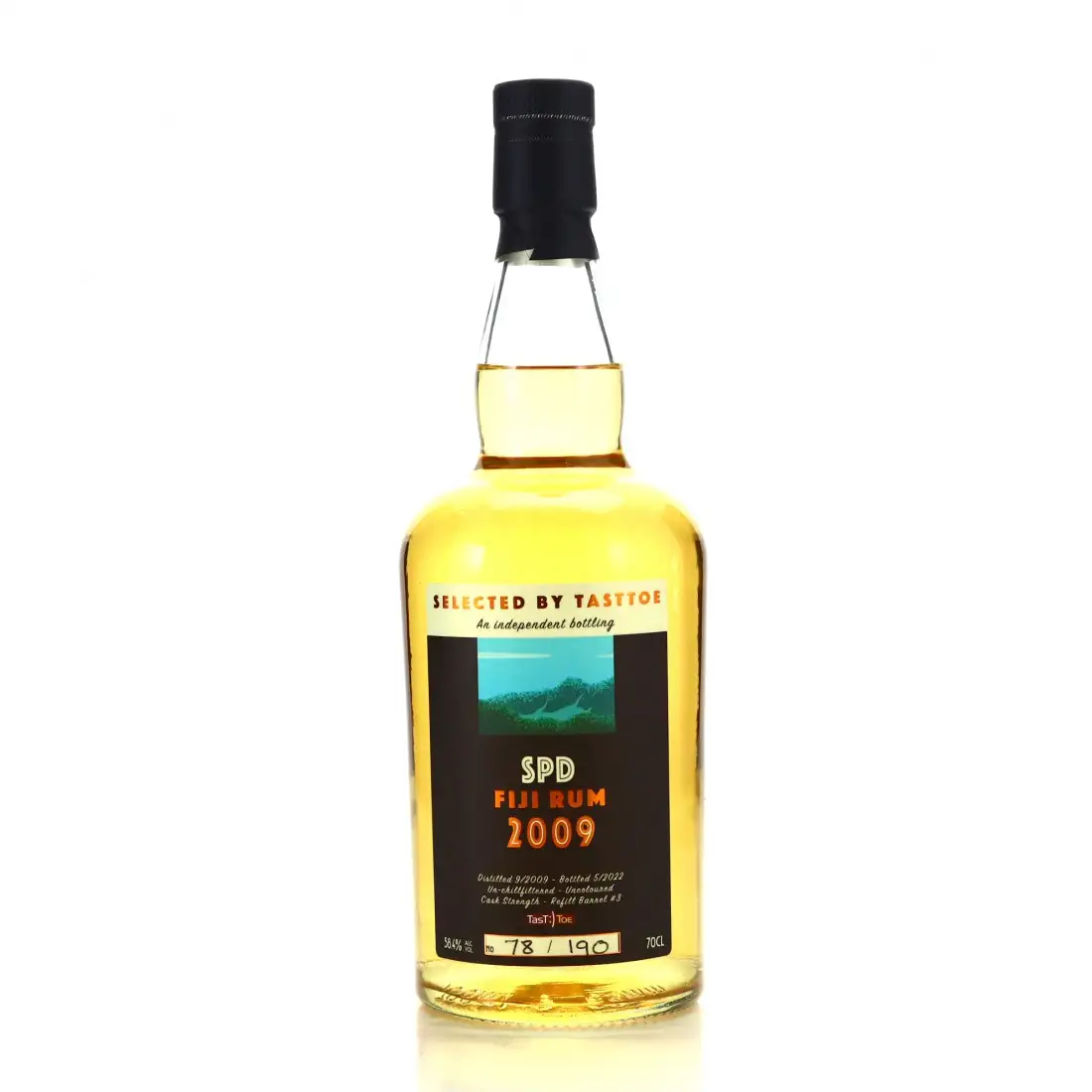 Bottle of TAST'TOE South Pacific Fiji Rum SPD 2009