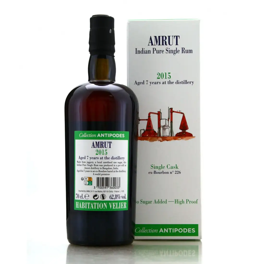Hochauflösendes Bild von Habitation Velier Amrut Indian Pure Single Rum (Collection Antipodes) 2015