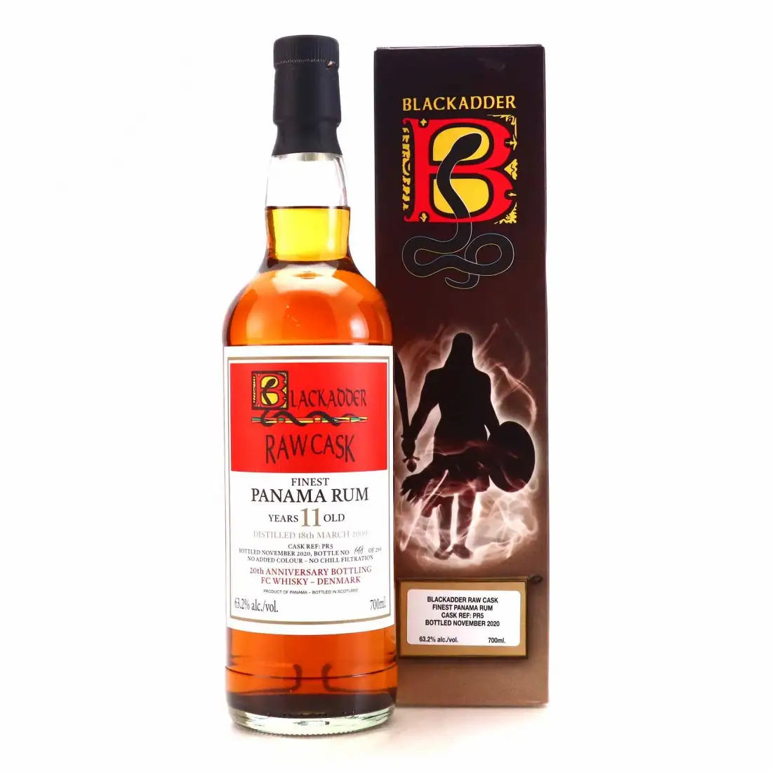 Bottle of Blackadder Raw Cask Rum Finest Panama Rum 2009