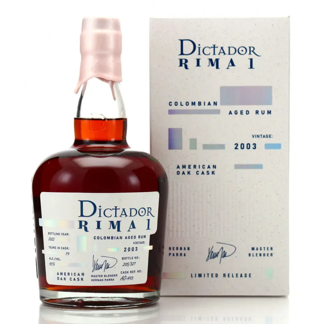 Bottle of Dictador Rima 1 2003