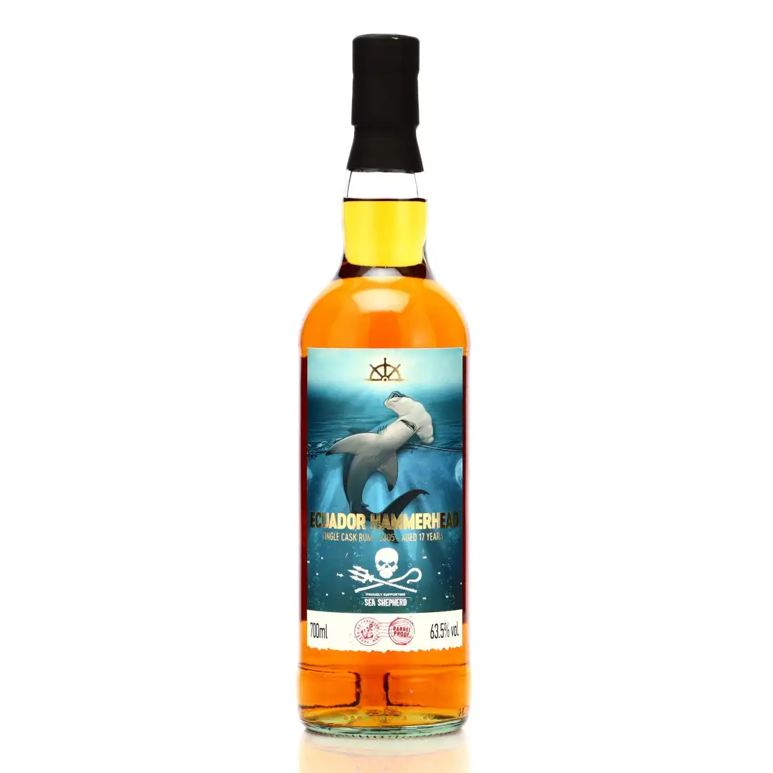 Bottle of Romero & Sons Flensburg Rum Company Ecuador Hammerhead - Sea Shepherd 2005