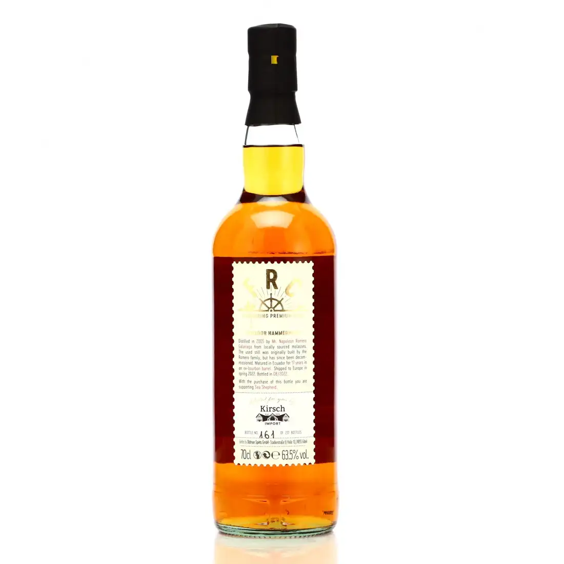 Hochauflösendes Bild von Romero & Sons Flensburg Rum Company Ecuador Hammerhead - Sea Shepherd 2005