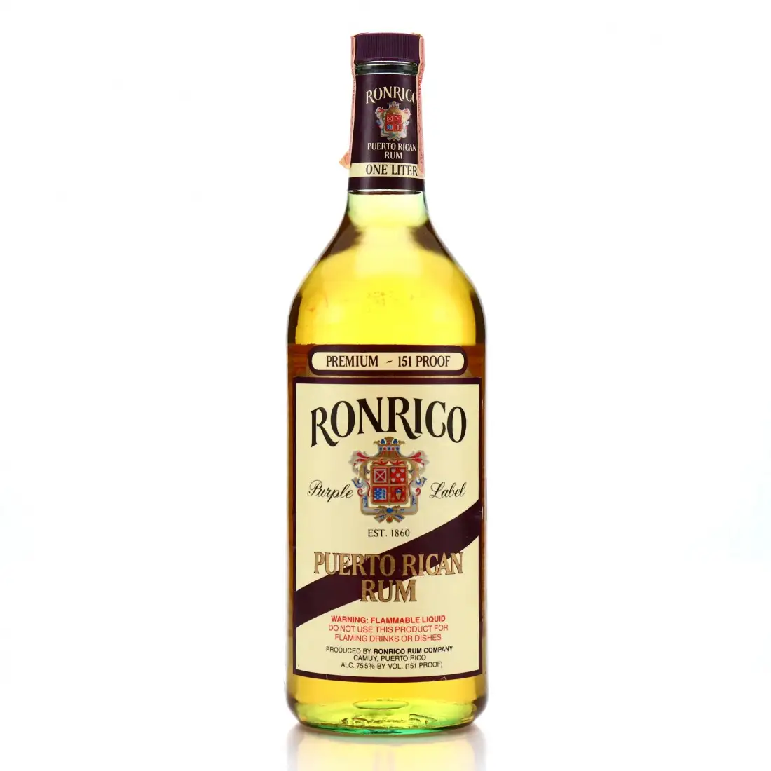 Bottle of Ronrico Puerto Rican Rum 151 Proof