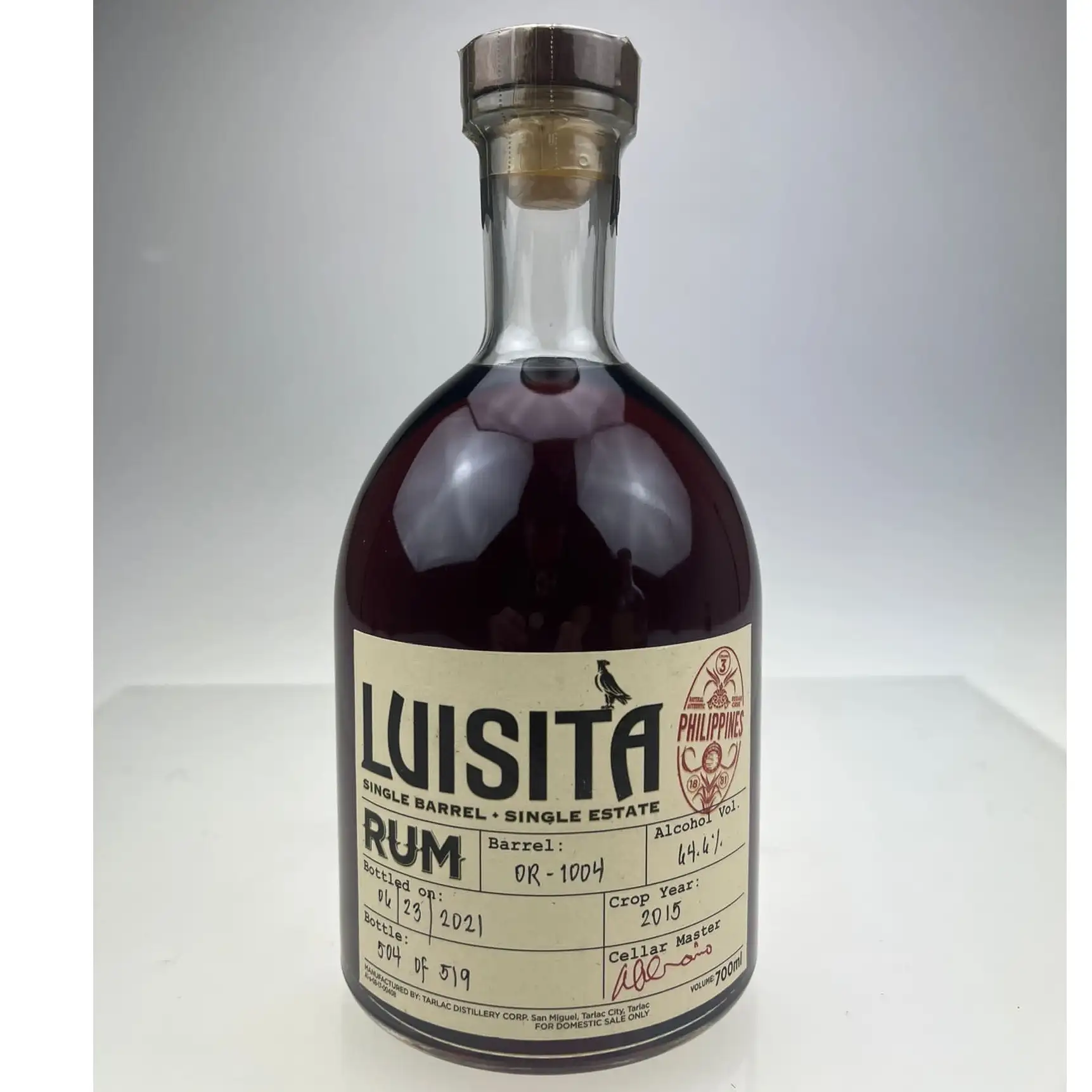 Hochauflösendes Bild von Tarlac Distillery Corp. Luisita (Single Barrel + Single Estate) 2015
