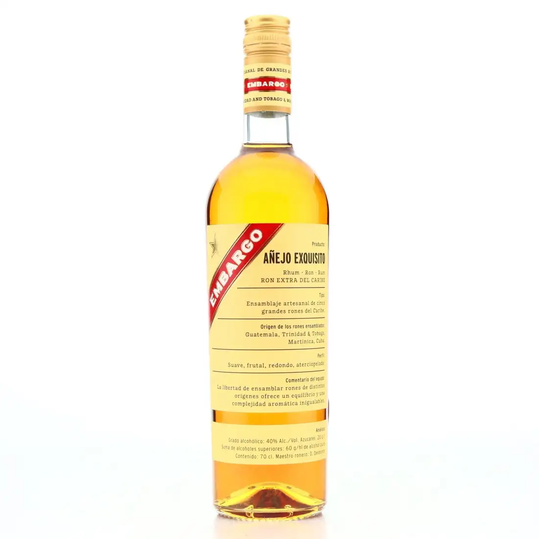 Bottle of Les Bienheureux Embargo Anejo Exquisito