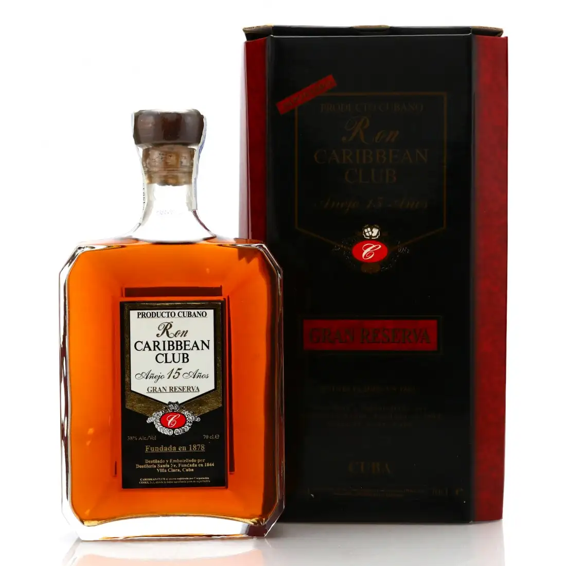 Bottle of Santiago de Cuba Ron Caribbean Club Gran Reserva