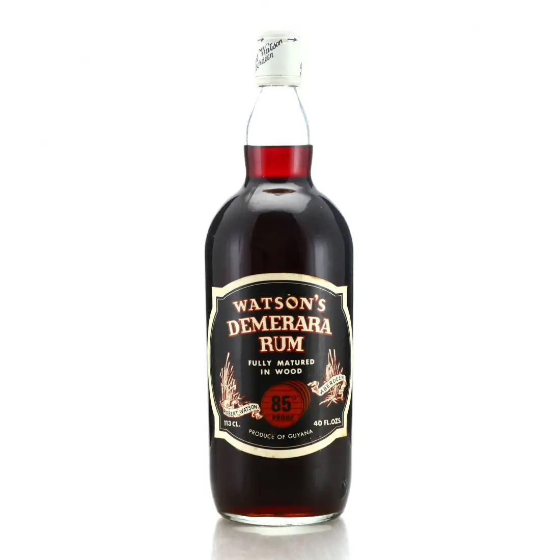 Bottle of Robert Watson Limited Demerara Rum 1.13 Litre 1970s
