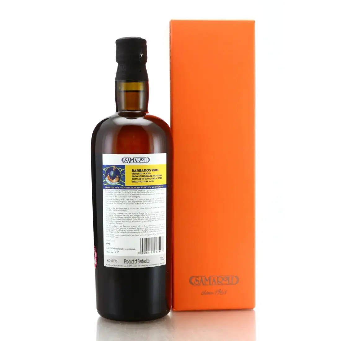 Hochauflösendes Bild von Samaroli Foursquare Barbados Rum (The Whisky Barrel 15th Anniversary) 2010