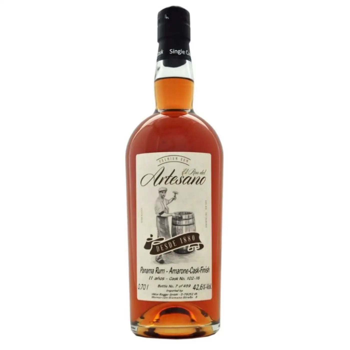 Hochauflösendes Bild von El Ron del Artesano Panama Rum Amarone-Cask-Finish