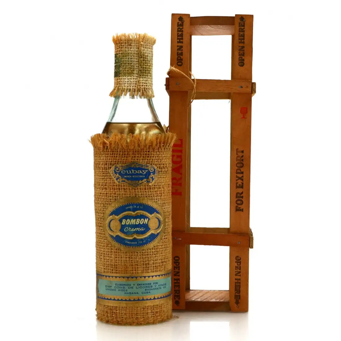 Bottle of Cuba Ron S.A. Ron Cubay Bombon Crema Licor