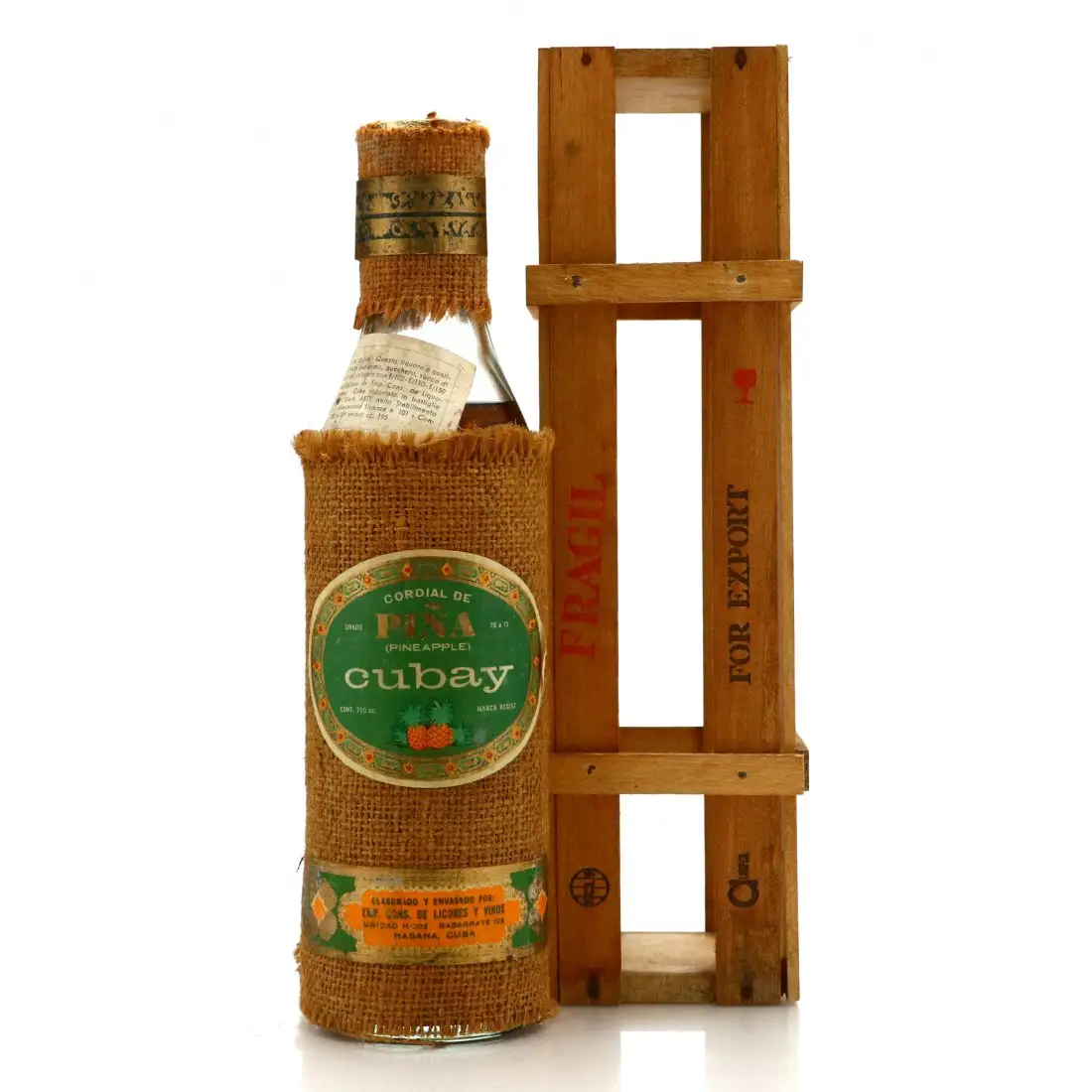 Bottle of Cuba Ron S.A. Ron Cubay Pina Licor (Pineapple)