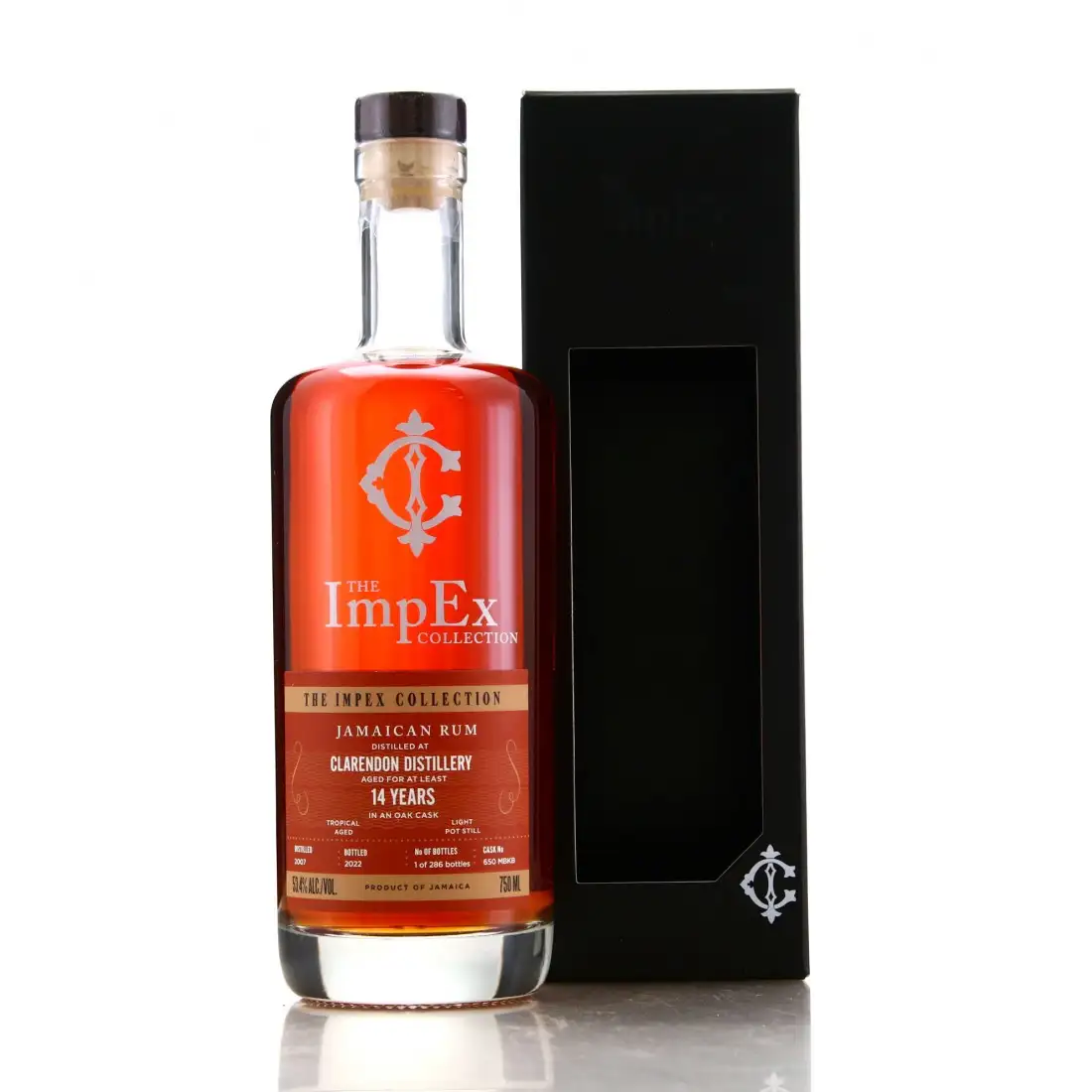 Bottle of ImpEx Clarendon Jamaican Rum ITP 2007