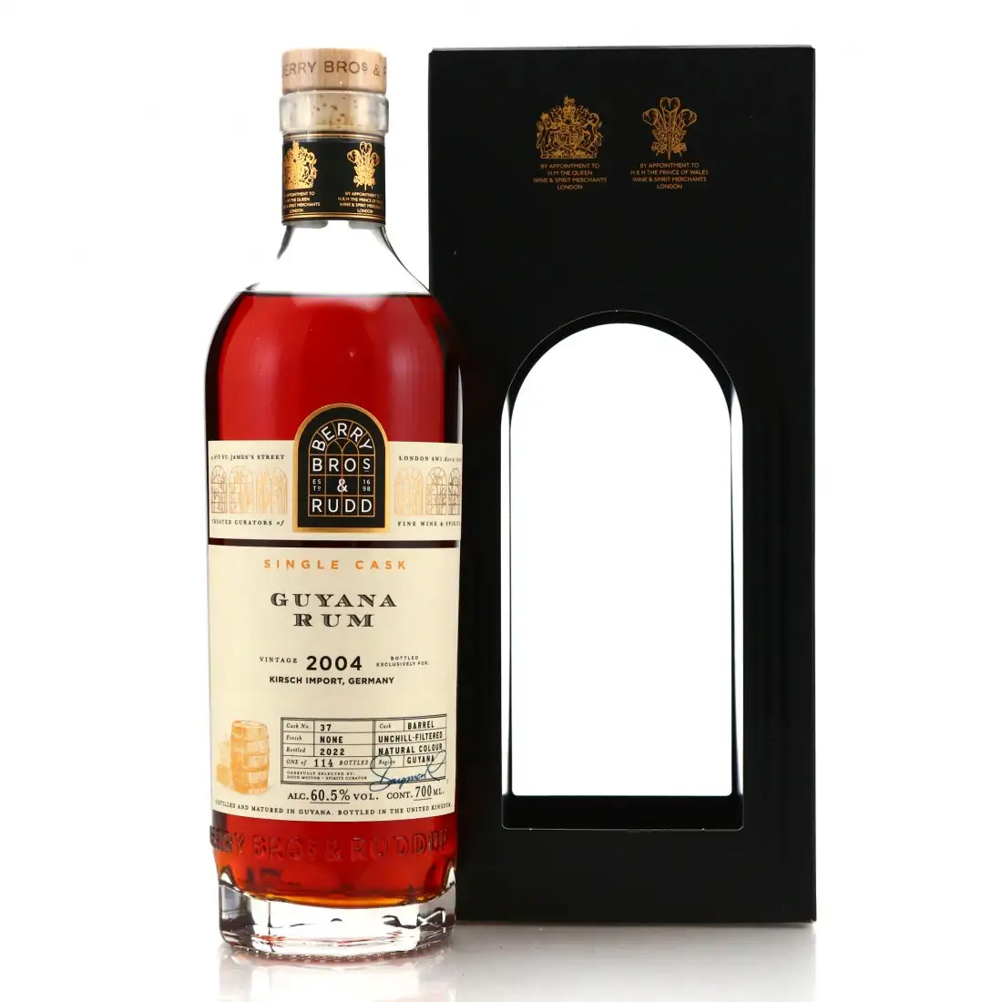 Bottle of Berry Bros & Rudd DDL Single Cask Guyana Rum (Kirsch Import, Germany) 2004