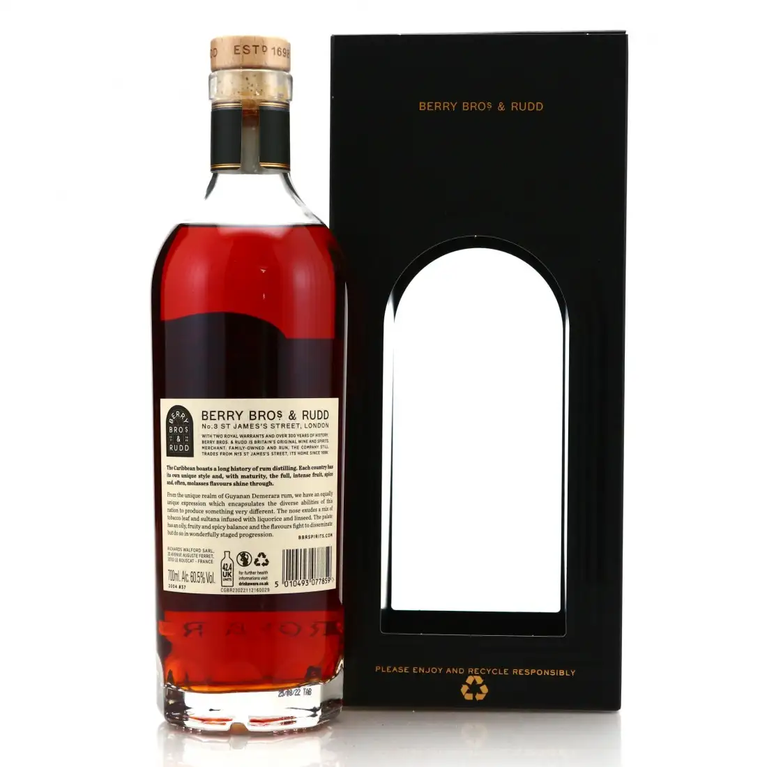 Hochauflösendes Bild von Berry Bros & Rudd DDL Single Cask Guyana Rum (Kirsch Import, Germany) 2004