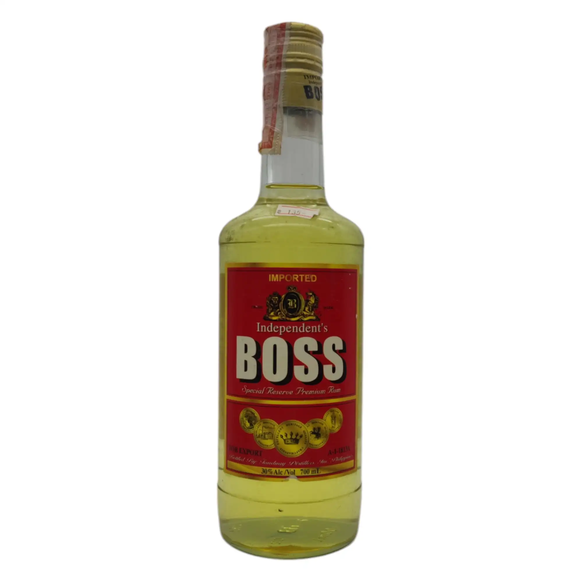 Bottle of Tanduay Independent's BOSS Special Reserve Premium Rum