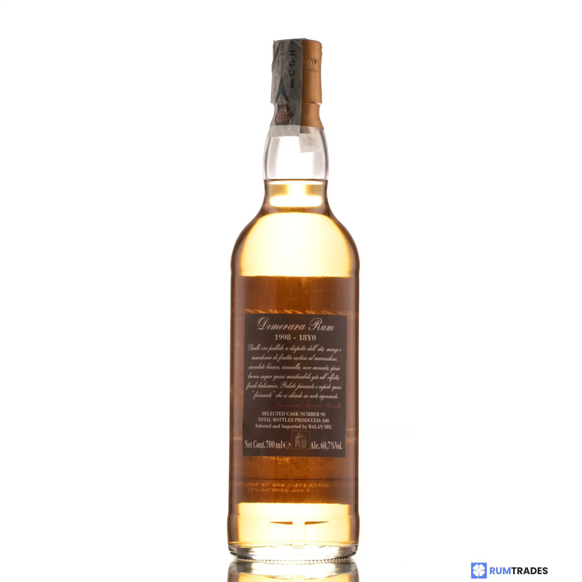 Hochauflösendes Bild von Balan Diamond Demerara Rum Family Selection 1998