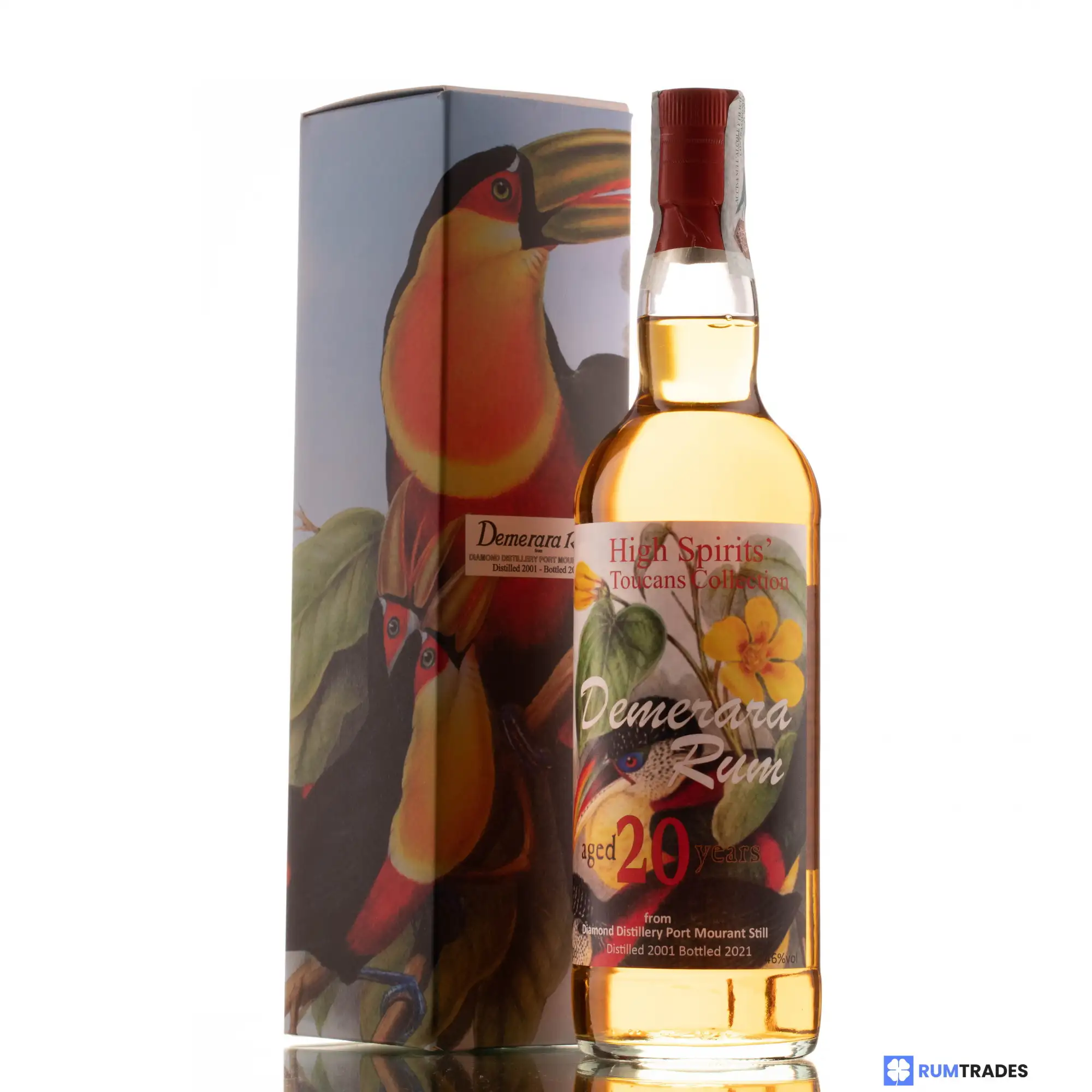 Bottle of High Spirits Collection Diamond (Port Mourant) Demerara Rum (Toucans Collection) 2001