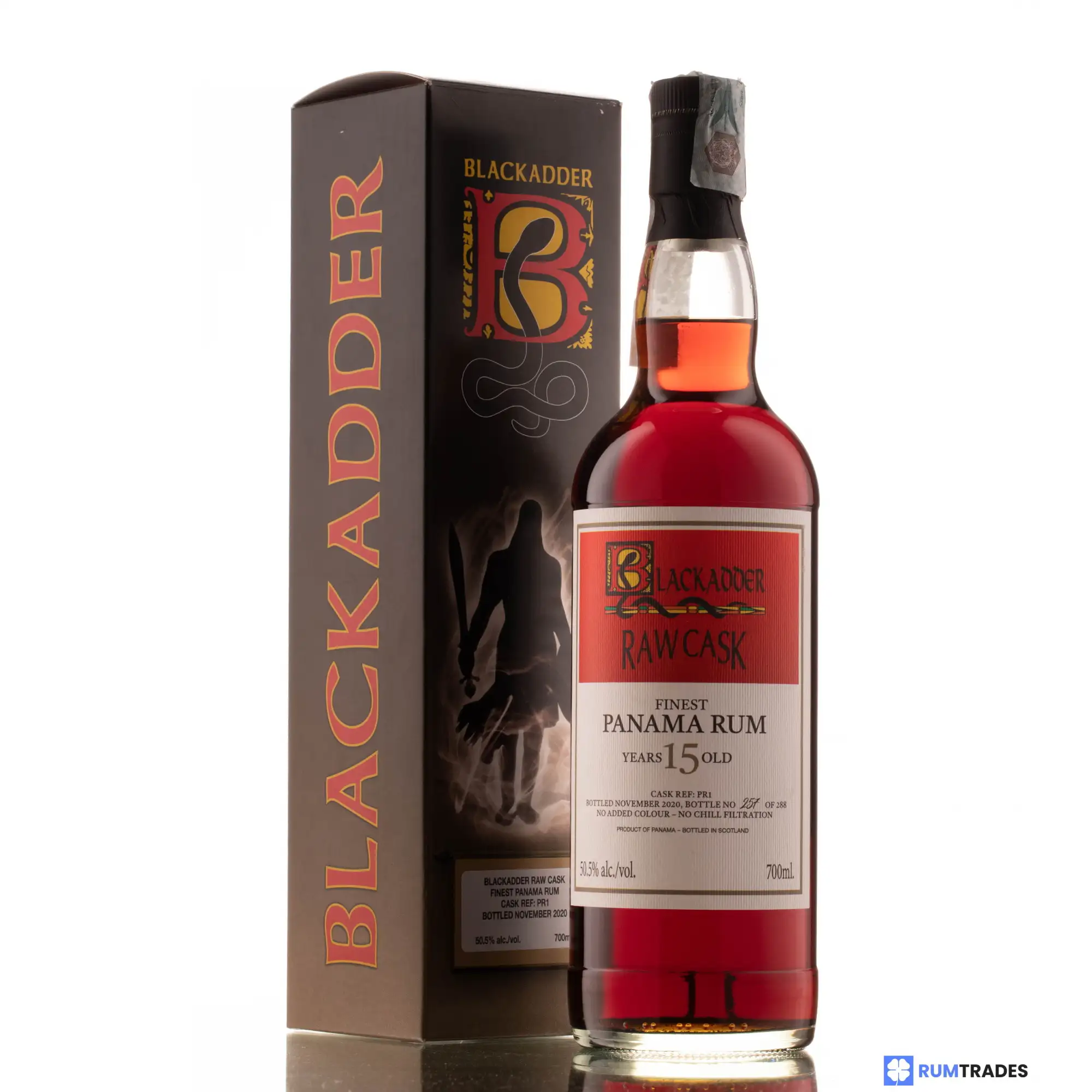 Bottle of Blackadder Raw Cask Rum Finest Panama Rum 2005